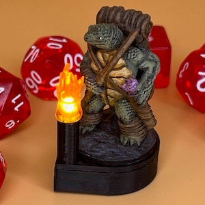 Torch Base with Flickering LED light for Dungeons and Dragons, Shadowdark
