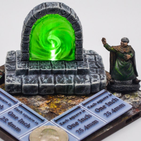 Glowing Portal with swappable color insert for Dungeons and Dragons