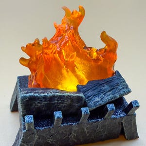 Flickering LED Dollhouse Fireplace Insert, 1:12 Scale Miniature Fire Grate, Battery Powered