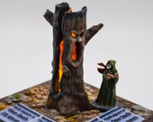 Tormented Cinderbark Miniature with Flickering Flame for Dungeons and Dragons