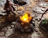 Miniature Campfire with Flickering LED light flame for Tabletop Games Dungeons and Dragons D&D