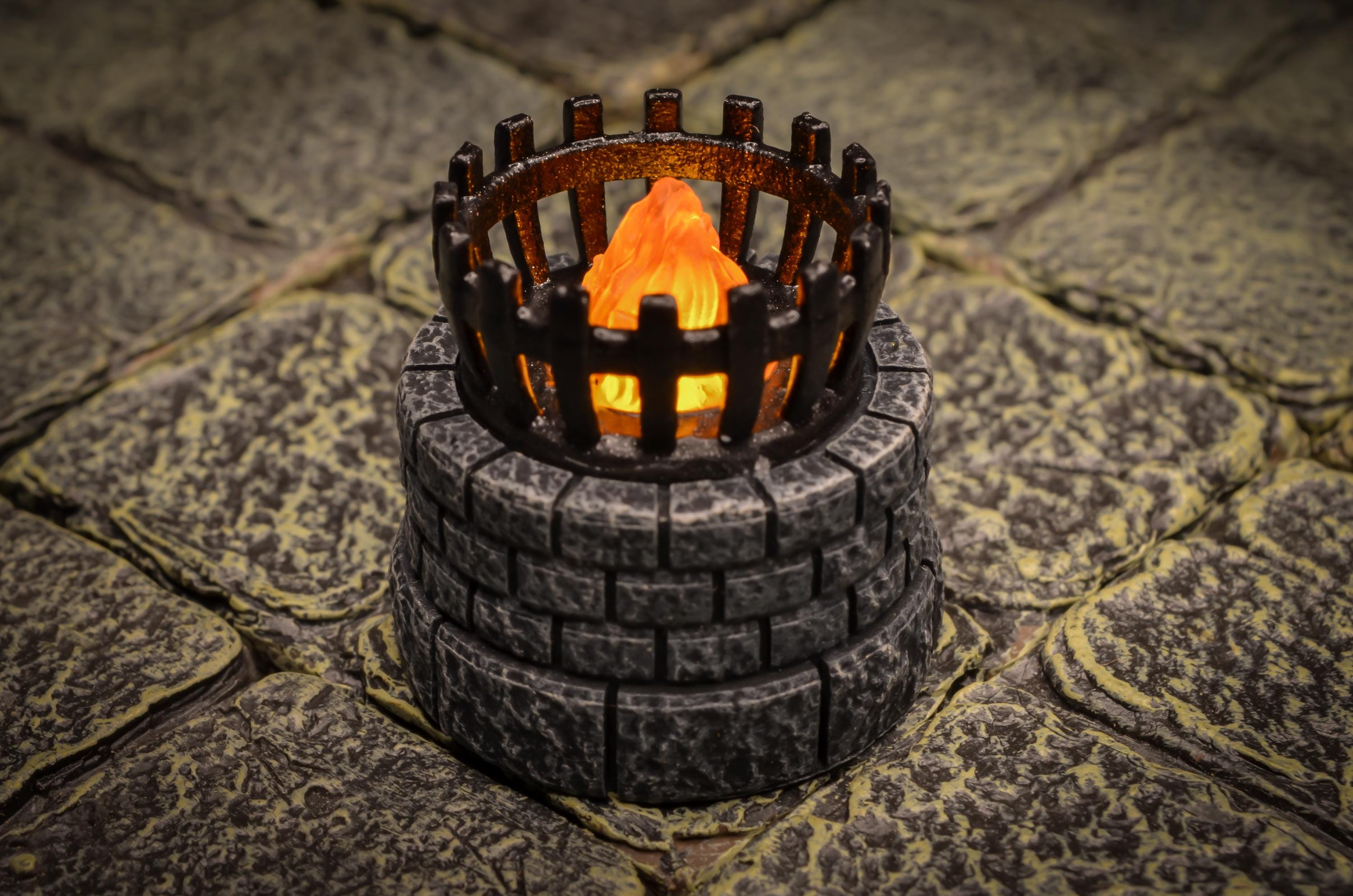 Brazier with Flickering LED flame for Dungeons and Dragons (Style A)