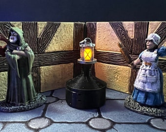 Lantern miniature with flickering LED light for Tabletop Role Playing Games