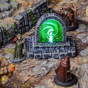 Leuchtendes Portal mit austauschbarem Farbeinsatz für Dungeons and Dragons