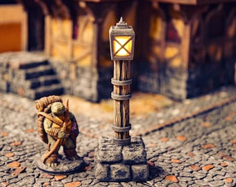 Miniature Lamp Post / Lantern Post for Dungeons and Dragons (Style B)