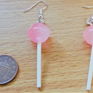 Pink Grapefruit Fizz Resin Lollipop Earrings