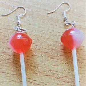Red Pomegranate Fizz Resin Lollipop Earrings