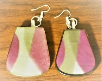 Asymmetric Purple Earrings, Asymmetric Earrings, Upcycled Earrings, Fashion Earrings, Perspex Earrings, Geometric Earrings, Retro Earrings