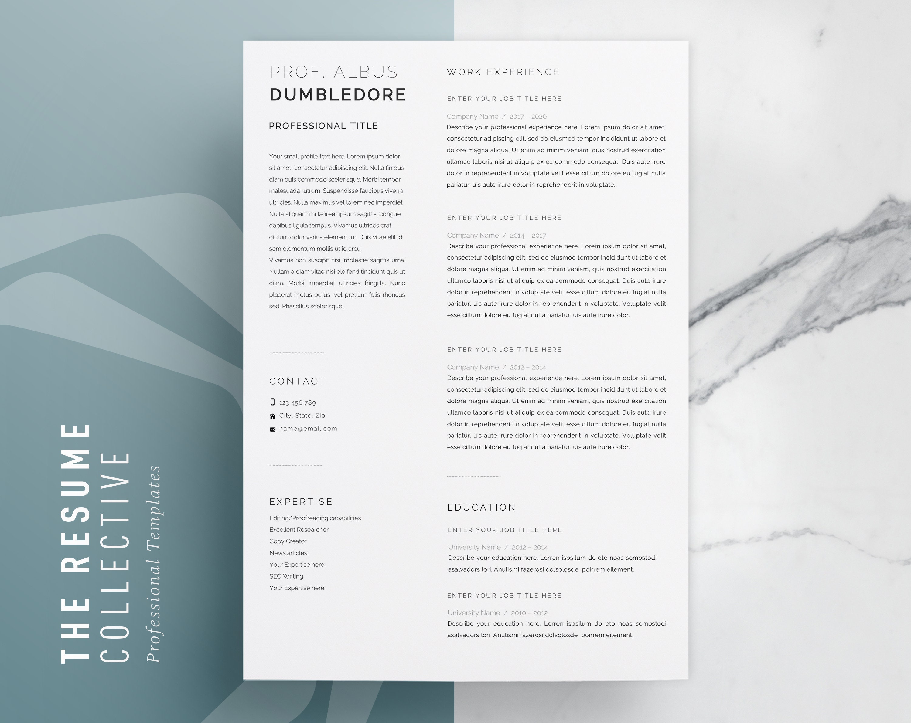 Modern Resume Template CV Template Cover Letter References Editable