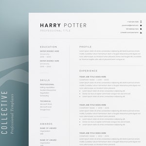 Modern Resume Template | CV Template | Cover Letter | References | Easy | Editable | Professional | Minimalist | Clean Design | 2020