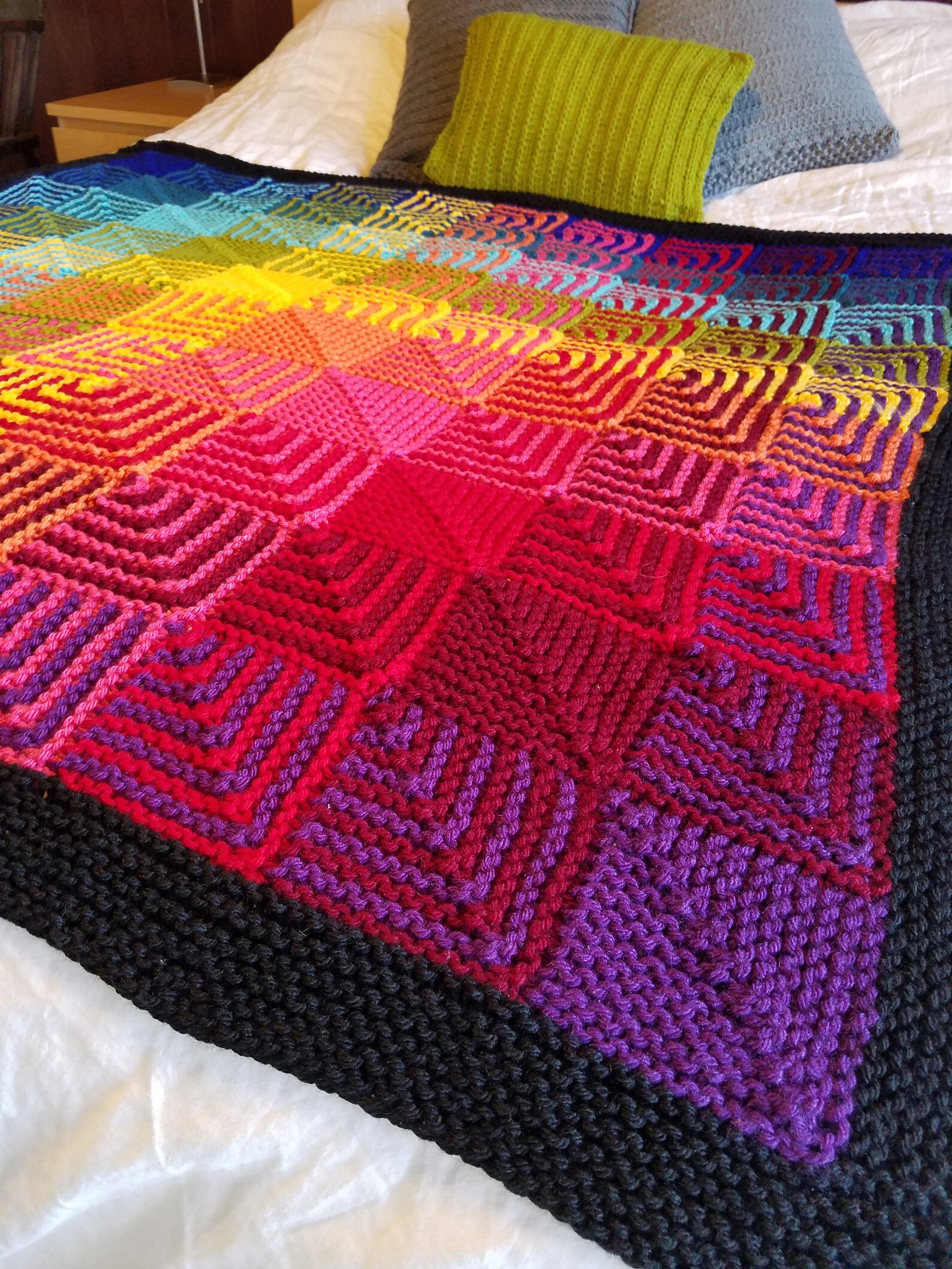 Hue Shift Afghan / 80 Color Options / Rainbow Blanket / Etsy