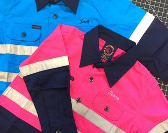 Kids Hi-Visability Work Shirt with Reflective Tape - Plus 5.00 for Embroidered Name