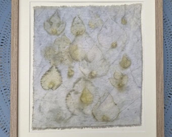 Preciosa obra de arte en lino con estampación artesanal