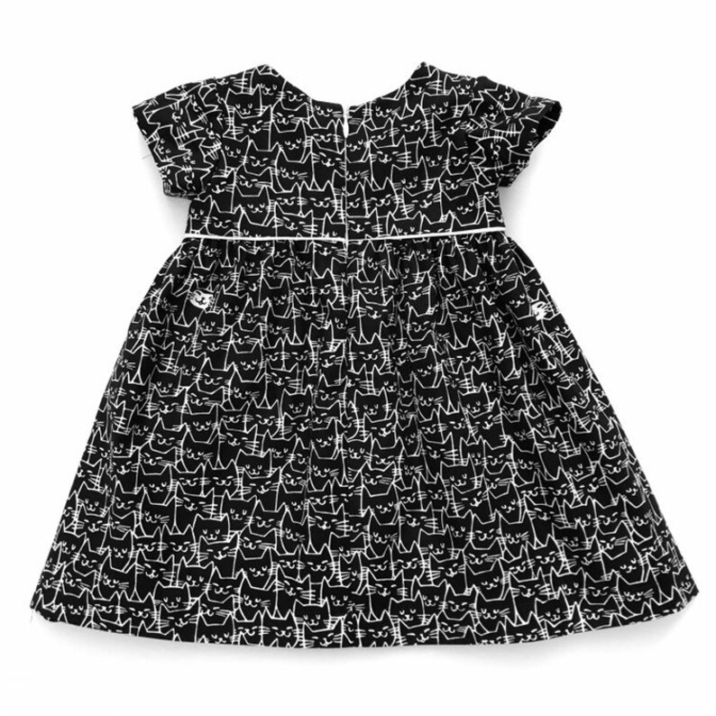 Little Girls Kitty Cat Dress Baby Dress Peter Pan Collar Etsy