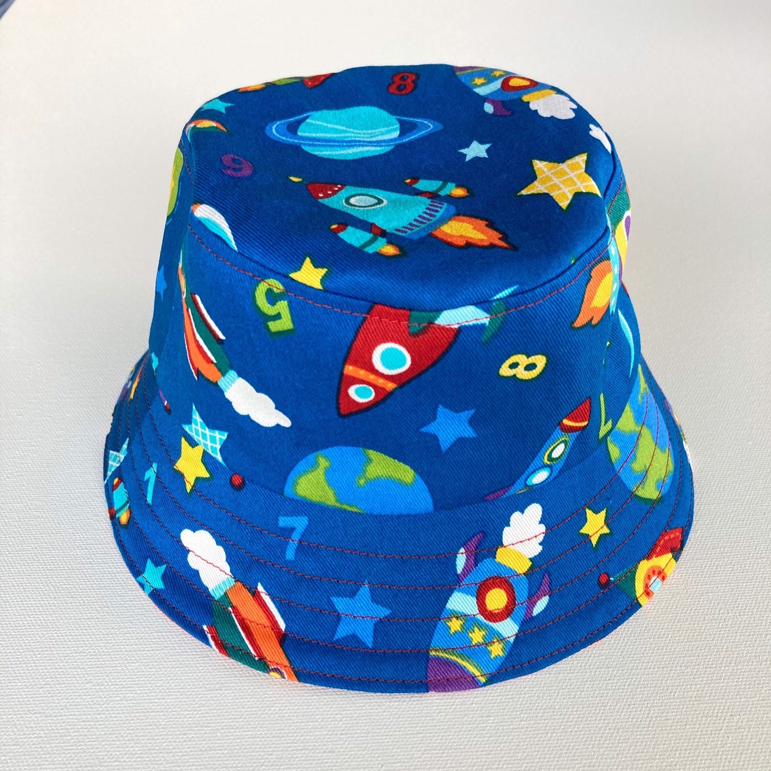 Kids Space Theme Bucket Hat Girls Spaceship Beach Hat Boys Etsy