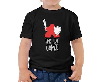 Tiny Epic Gamer Toddler Short Sleeve Tee~Board Game Graphic Tee for Kids~Hobby Game Family