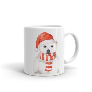 Winter Polar Bear Ceramic Mug~Watercolor Animals Coffee and Tea Cups~Polar Bear Gift