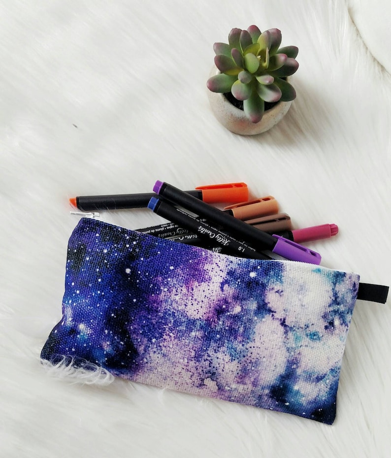 Galaxy Zipper Case~Galaxy Pencil Case~Galaxy Pouch~Watercolor Galaxy~Art Supply Pouch~Pencil Case~Cloth Zipper Pouch~Travel Art Supply Case