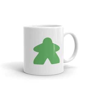 Tazza in ceramica Green Meeple ~ Regali per giochi da tavolo ~ Attrezzatura per famiglie di giocatori ~ Accessori per giochi da tavolo ~ Regalo per giochi da tavolo per la festa del papà
