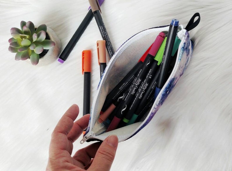 Galaxy Zipper Case~Galaxy Pencil Case~Galaxy Pouch~Watercolor Galaxy~Art Supply Pouch~Pencil Case~Cloth Zipper Pouch~Travel Art Supply Case