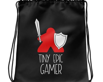 Board Game Kids Drawstring Bag~Tiny Epic Gamer Slim Line Backpack~Gift for Kid Gamer