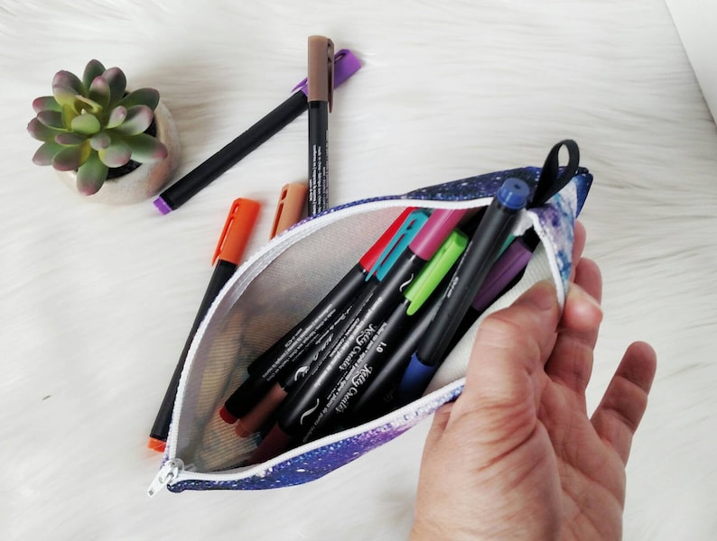 Galaxy Zipper Case~Galaxy Pencil Case~Galaxy Pouch~Watercolor Galaxy~Art Supply Pouch~Pencil Case~Cloth Zipper Pouch~Travel Art Supply Case