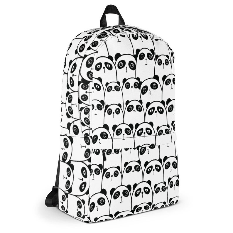 Doodled Panda Backpack Slim Line Animal Friends School Bag Colorea tu propia bolsa imagen 6