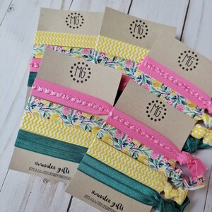 Lemon Citrus Hair Ties~Colorful Lemon Bracelet~Lemon Festival Bracelet~Elastic No Metal Hair Ties~Boho Party Favor~Lemon Gifts