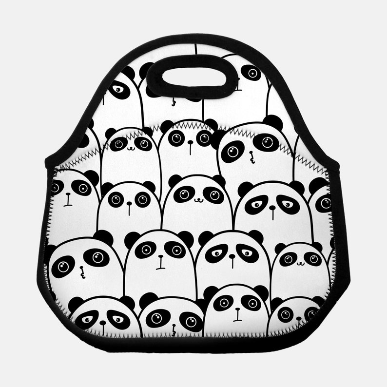 Panda Lunch ToteSoft Sided Lunch Bag for KidsPersonalized Lunch PouchBack to School Lunch BoxesPanda Gifts image 1