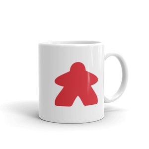 Red Meeple Ceramic Mug~Board Game Gifts~Gamer Family Gear~Table Top Gaming Accessories~Father&#39;s Day Board Game Gift
