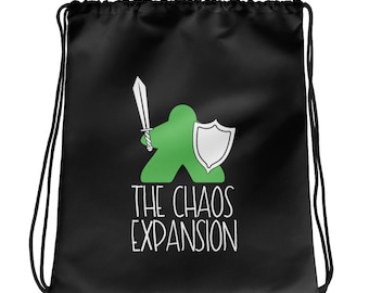 Meeple Drawstring Bag~Chaos Expansion Kids String Bag~Slim Line Board Game Bag for Kids~Gift for Children