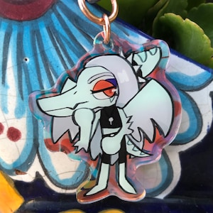 Snoot Fang acrylic charm, snoot game charm, goodbye volcano high snoot charm holo charm