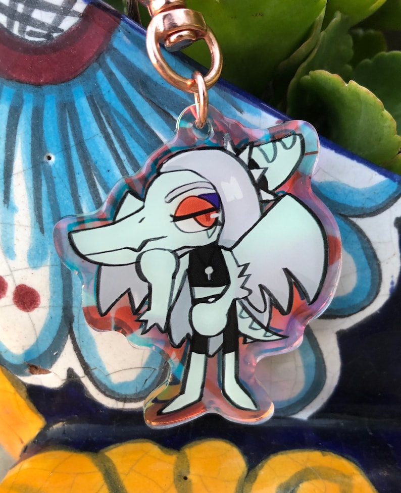 Snoot Fang acrylic charm, snoot game charm, goodbye volcano high snoot charm holo charm