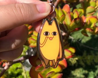 Chiyo chichi charm, azumanga daioh charm, Chiyo father keychain, Chiyo’s dad keychain, Christmas Santa cat keychain