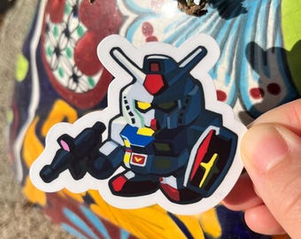 SD Gundam, pegatina chibi Gundam sd, pegatina Gundam RX-78-2, pegatina de traje móvil gundam