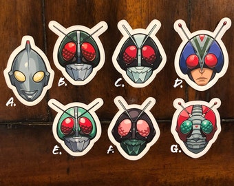 Kamen rider sticker, shin ultraman sticker, shin Kamen rider, kamen rider v3, rider man, tokusastu