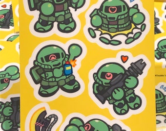 Gundam Zaku ii Sticker Sheet