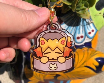 Tin can neco arc charm, neko arc fish can keychain