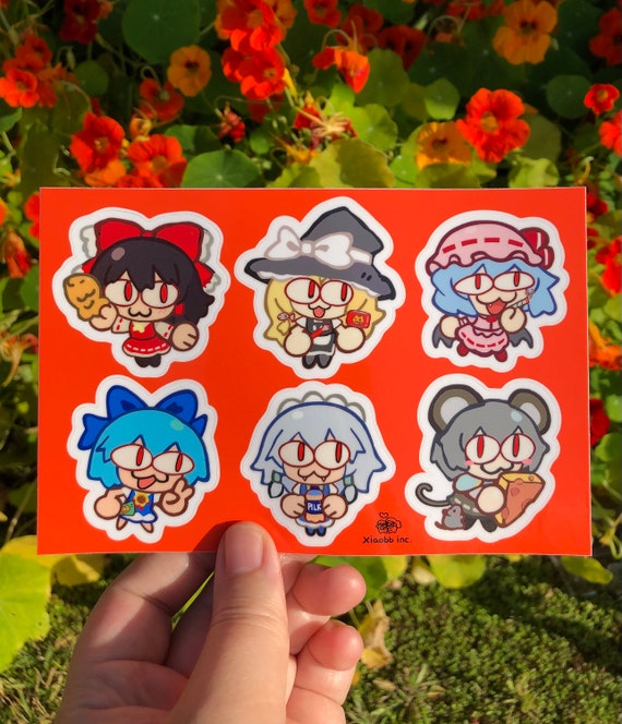 Funny touhou neco arc sticker sheet, touhou stickersheet