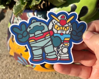 Pegatina de vinilo Gundam RGM-79 GM y RX-78