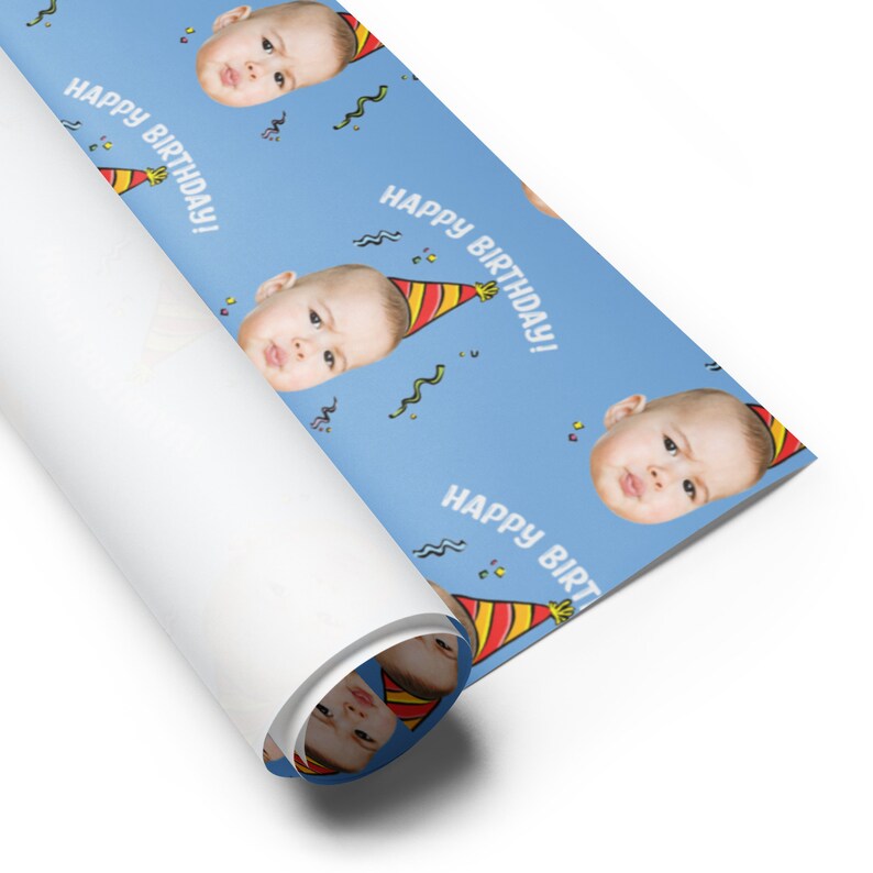 Personalized Birthday Wrapping Paper Sheets with Face, Custom Face Wrapping Paper for Birthday, Personalized Face Wrapping Paper Birthday