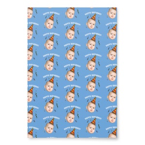 Personalized Birthday Wrapping Paper Sheets with Face, Custom Face Wrapping Paper for Birthday, Personalized Face Wrapping Paper Birthday