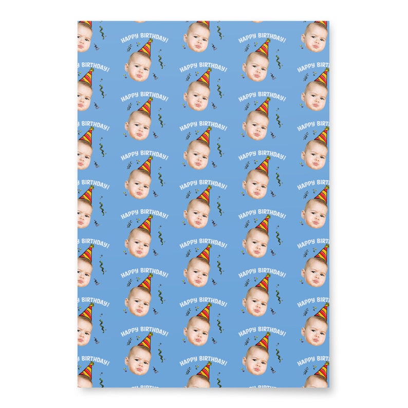Personalized Birthday Wrapping Paper Sheets with Face, Custom Face Wrapping Paper for Birthday, Personalized Face Wrapping Paper Birthday