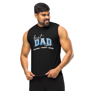 Melhor camisa muscular do pai de todos os tempos, camisa muscular para pai de academia, presente de dia dos pais, regata do dia dos pais, regata melhor pai de todos os tempos, camisa para o pai, presente para o pai
