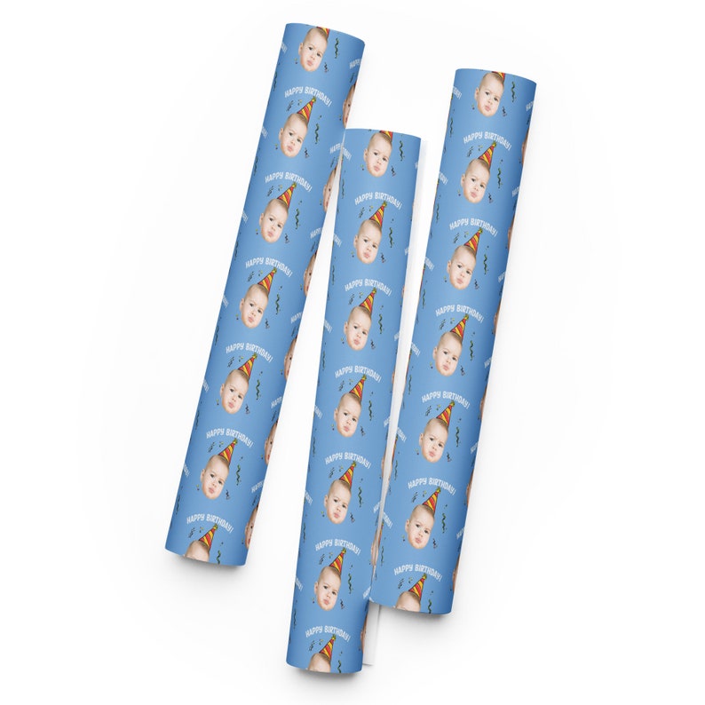 Personalized Birthday Wrapping Paper Sheets with Face, Custom Face Wrapping Paper for Birthday, Personalized Face Wrapping Paper Birthday