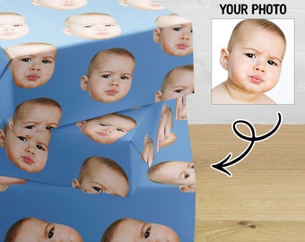 3 Personalized Wrapping Paper Sheets with Face, Custom Face Wrapping Paper, Personalized Wrapping Paper, Personalized Face Wrapping Paper