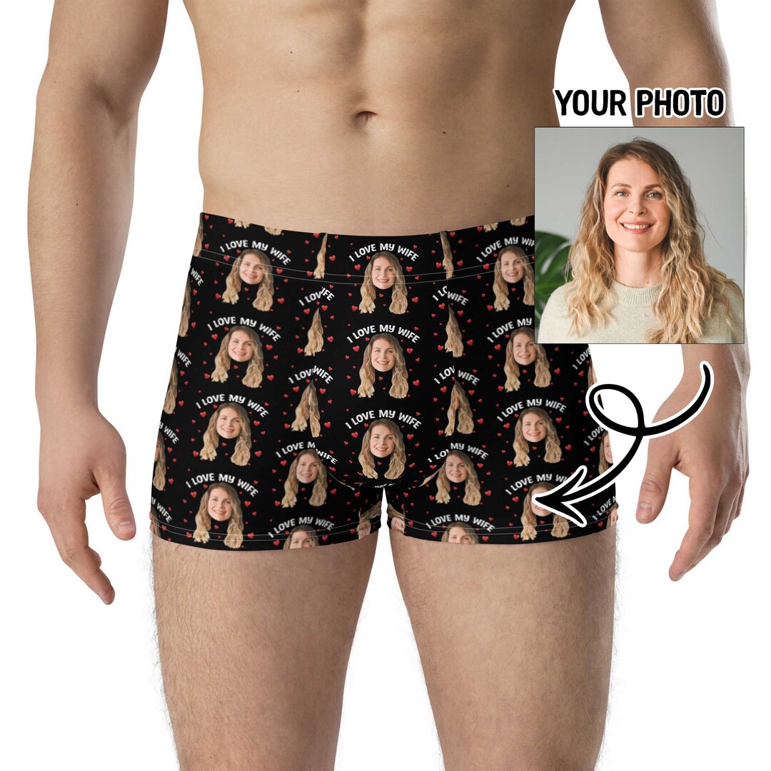 Personalized Boxer Briefs for Husband, Personalized Face Mens Underwear ...