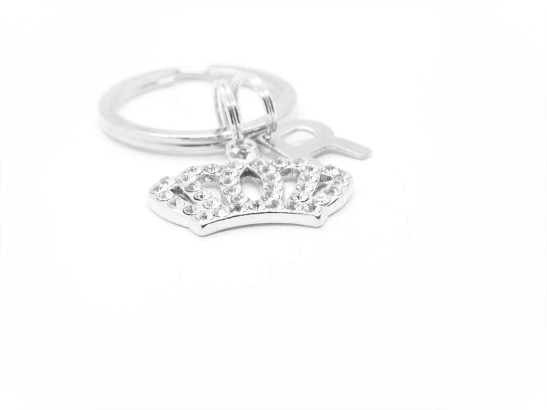 Royal Crown Initial Keychain Rhinestone Car Handbag Charm Etsy