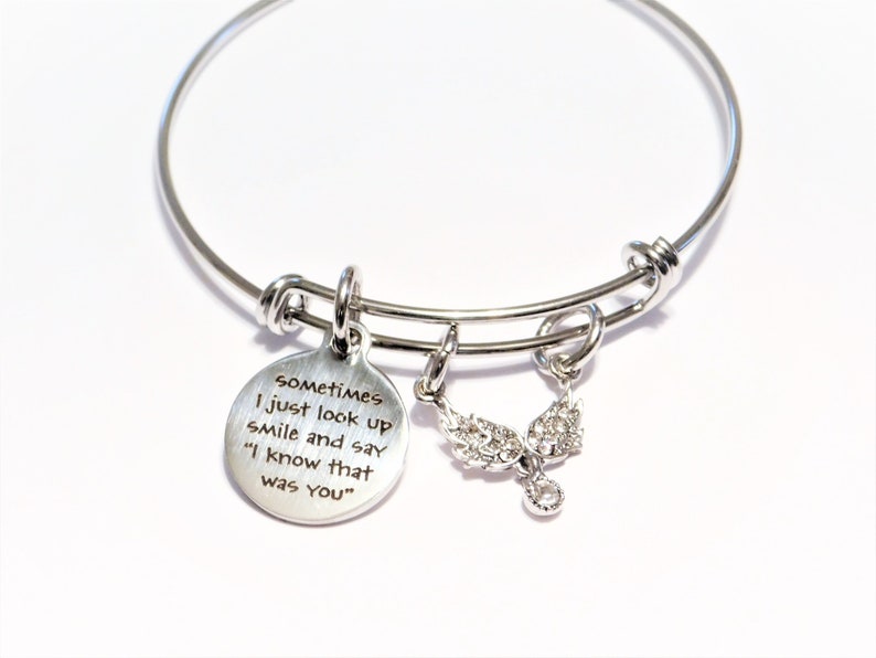 Loved One Charm Bracelet Remembering Loved 1 Crystal Angel Wings Remembrance Angel Wing Bracelet Remembrance Gift Remembrance Jewelry