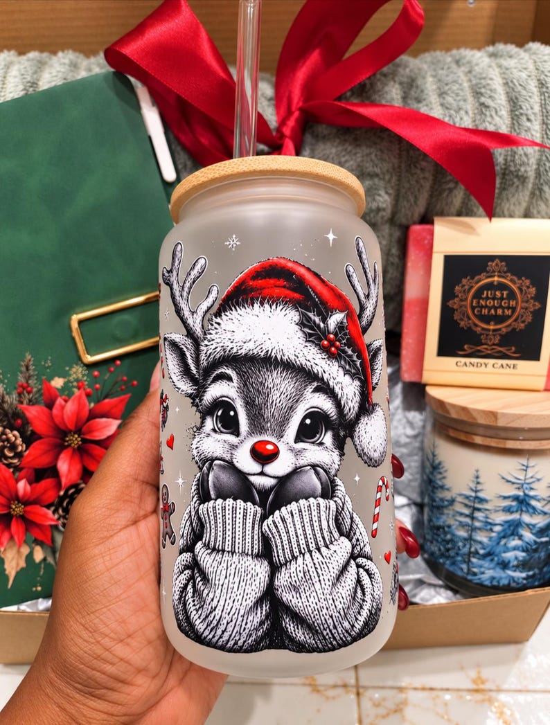 Secret Red Icon Christmas Reindeer Gift Box for Women, Cozy Winter Gift Basket ...